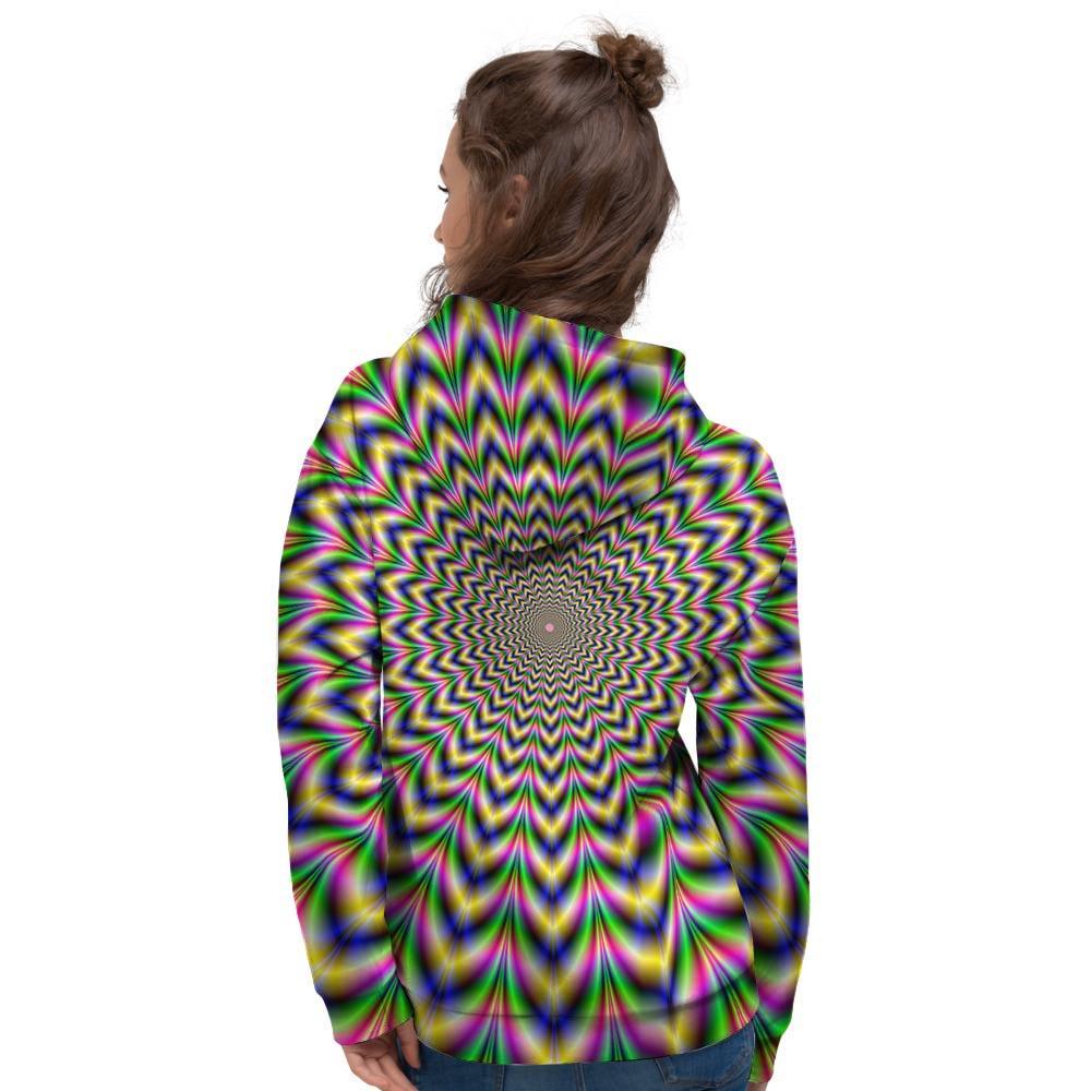 Psychedelic Blue Optical illusion Women's Hoodie-grizzshop