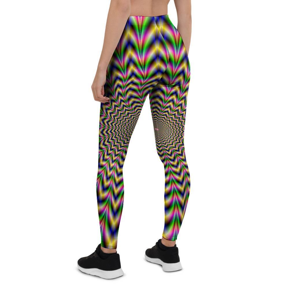 Psychedelic Blue Optical illusion Women's Leggings-grizzshop