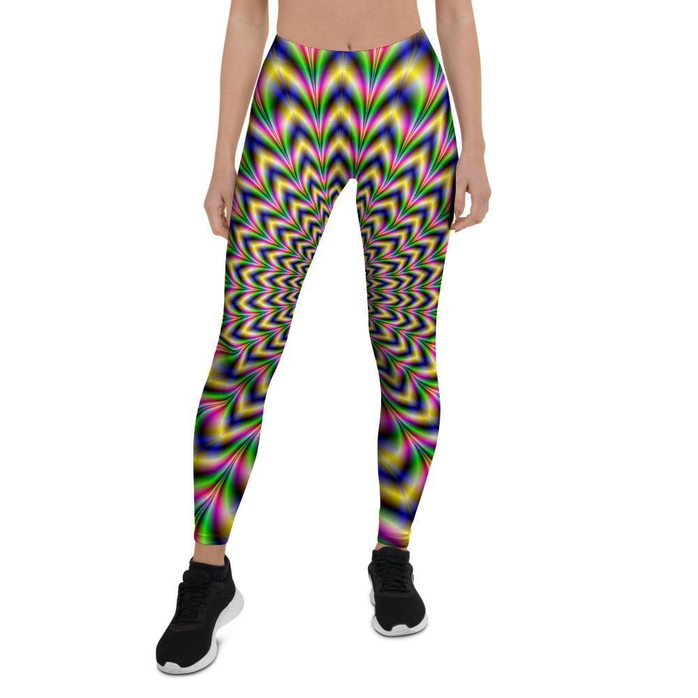 Psychedelic Blue Optical illusion Women's Leggings-grizzshop