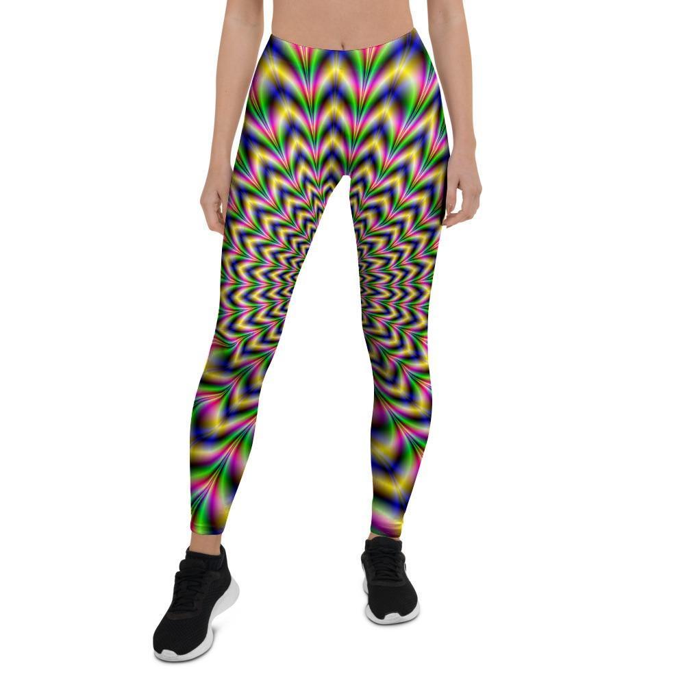 Psychedelic Blue Optical illusion Women's Leggings-grizzshop