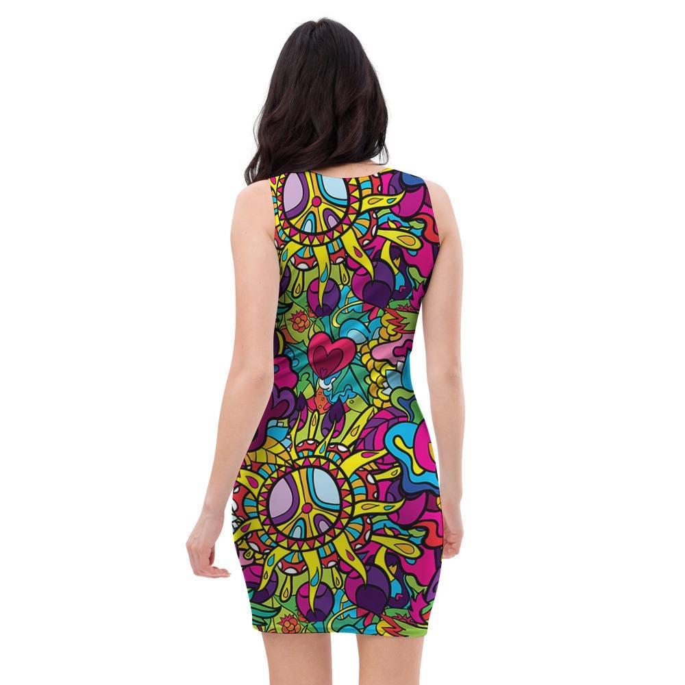 Psychedelic Bodycon Dress-grizzshop