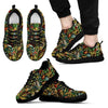 Psychedelic Christmas Pattern Print Black Sneaker Shoes For Men Women-grizzshop