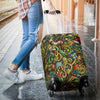 Psychedelic Christmas Pattern Print Luggage Cover Protector-grizzshop