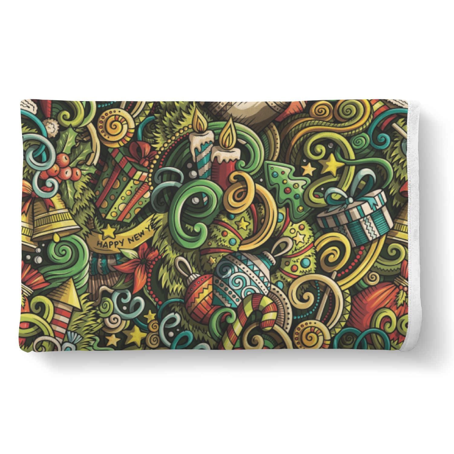 Psychedelic Christmas Pattern Print Throw Blanket-grizzshop