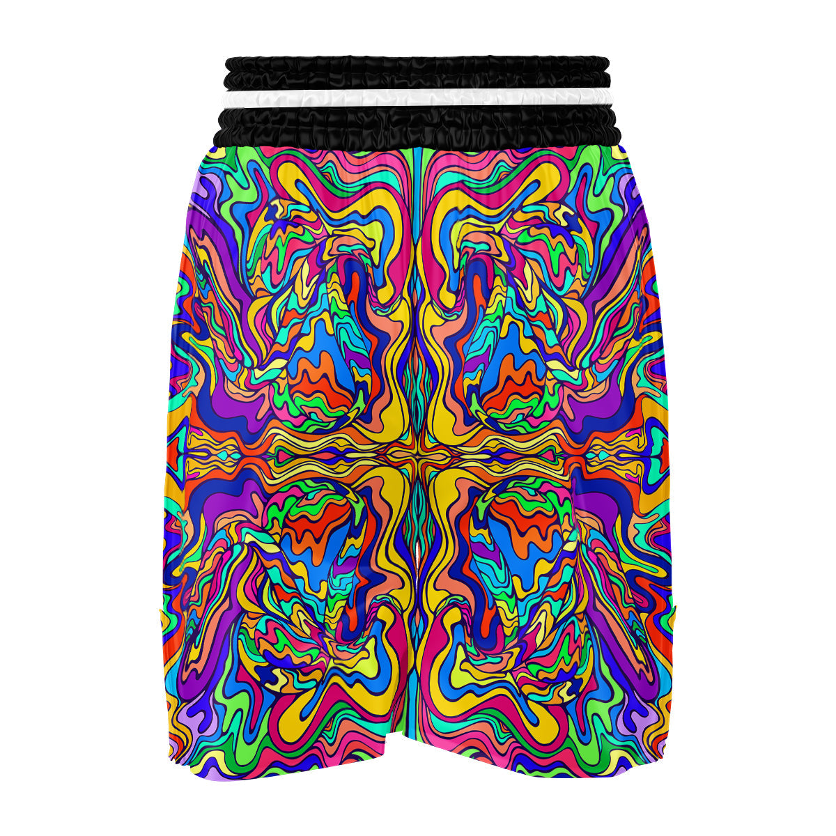 Psychedelic Colorful Fractal Mirror Print Boxing Shorts-grizzshop