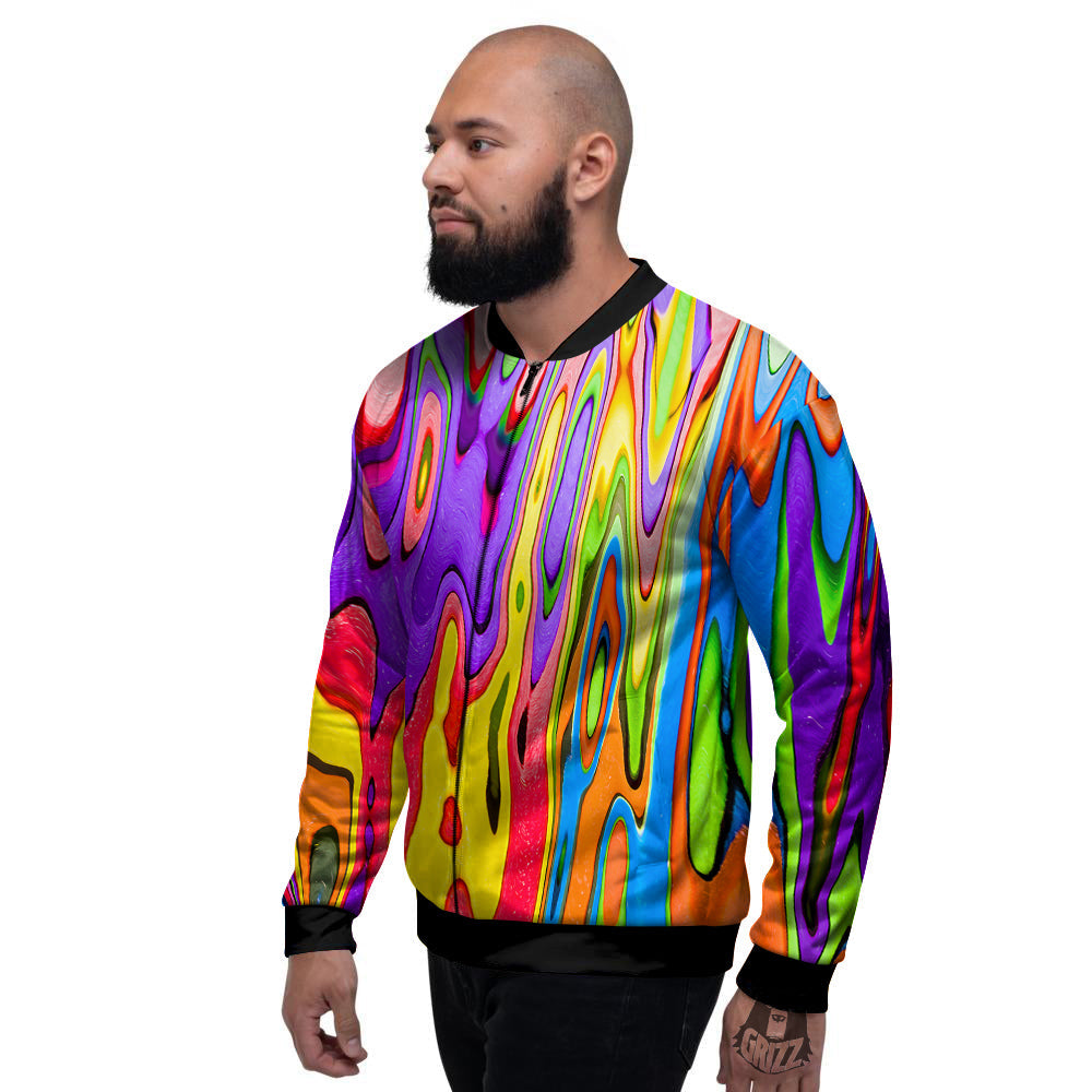 Psychedelic Colorful Print Men's Bomber Jacket-grizzshop