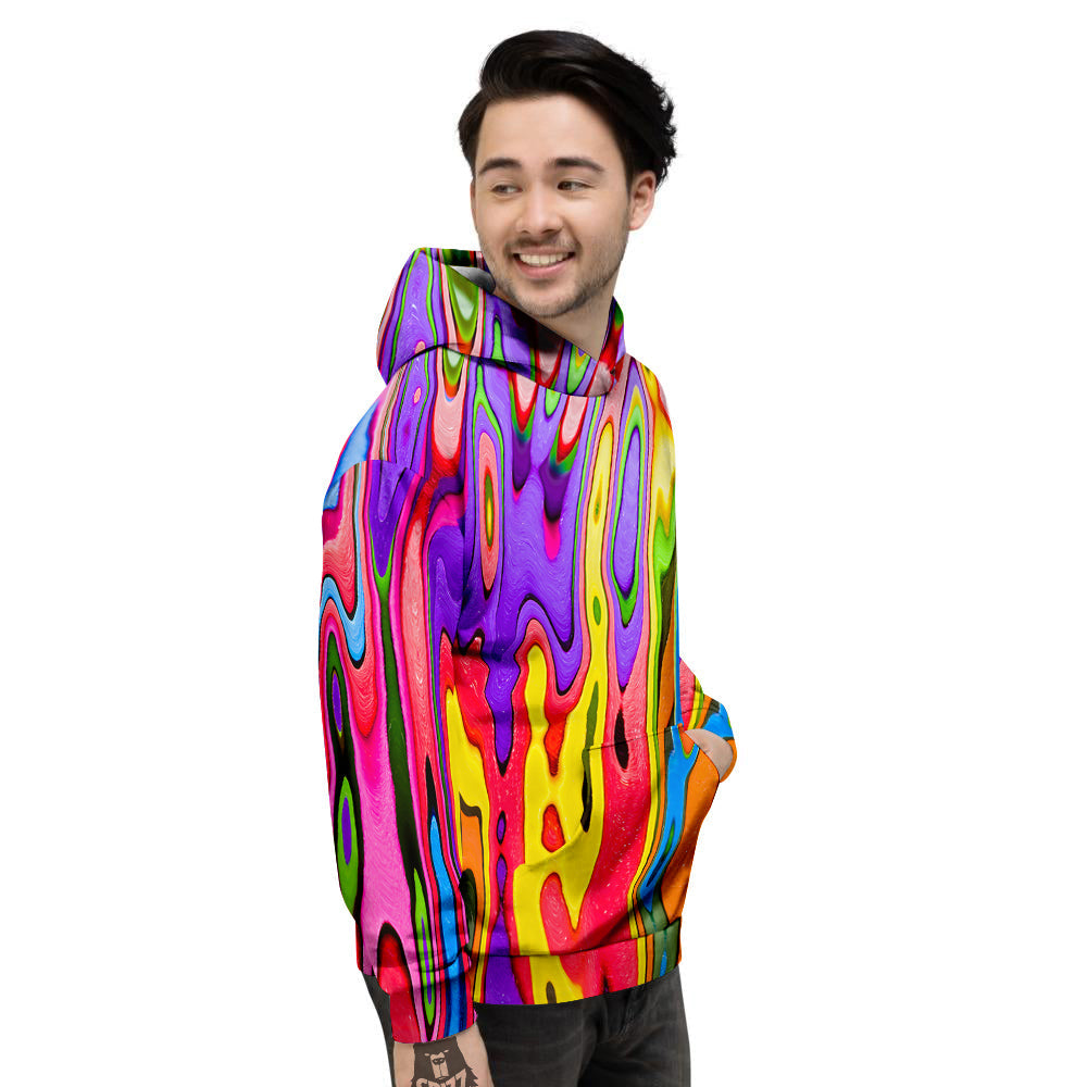 Psychedelic Colorful Print Men's Hoodie-grizzshop