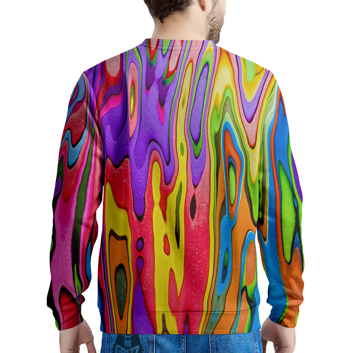 Psychedelic Colorful Print Men's Sweatshirt-grizzshop