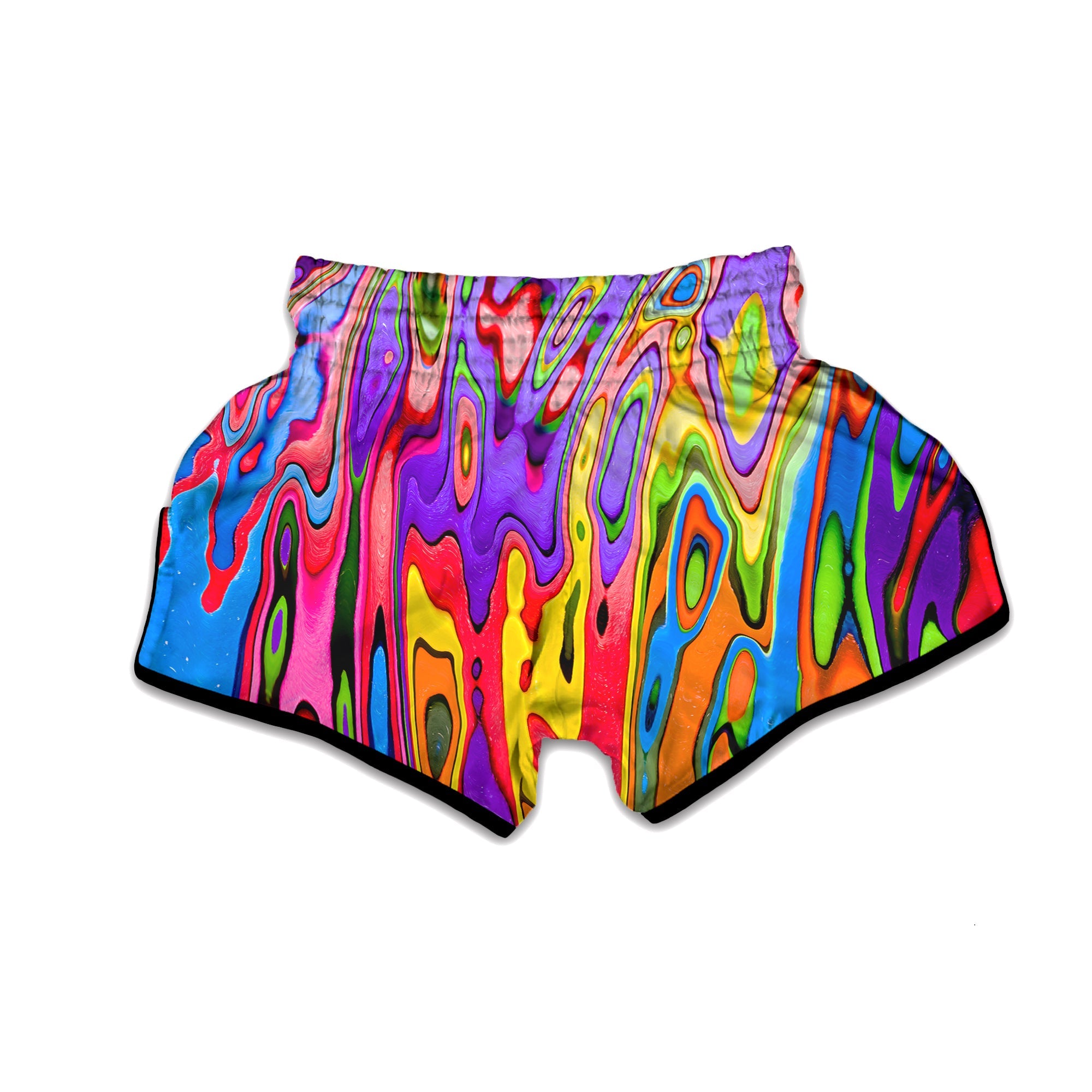 Psychedelic Colorful Print Muay Thai Boxing Shorts-grizzshop