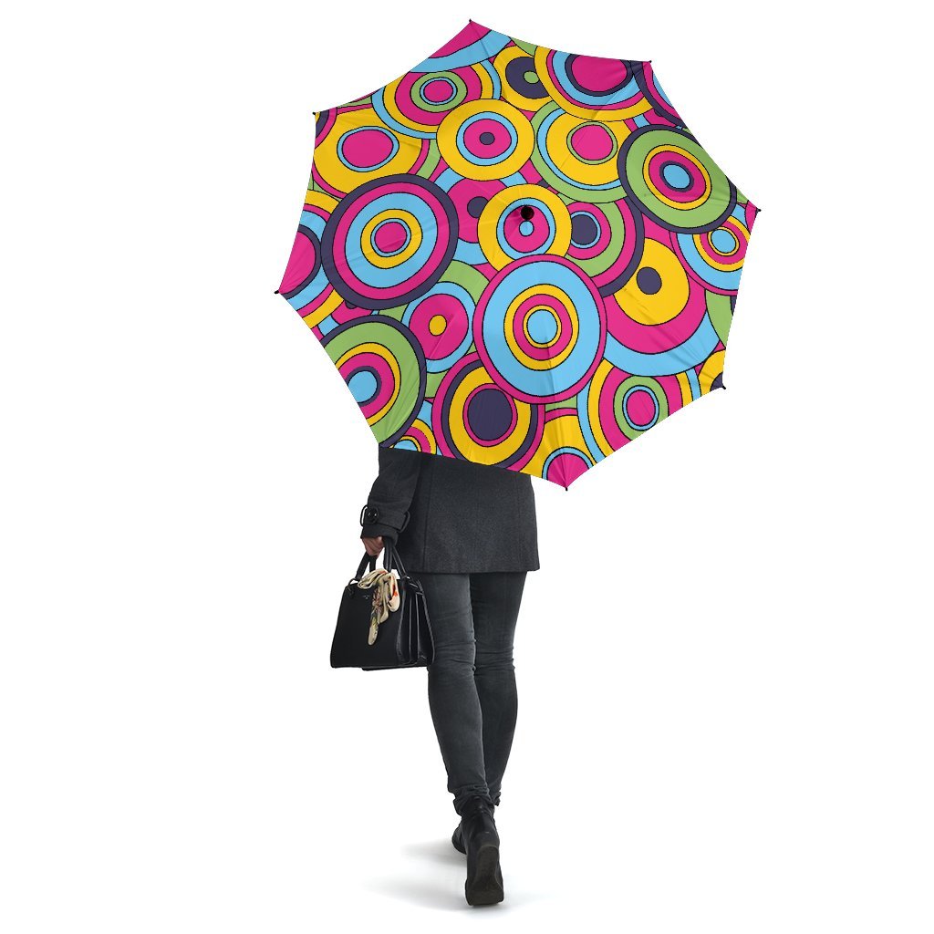 Psychedelic Colorful Print Pattern Automatic Foldable Umbrella-grizzshop