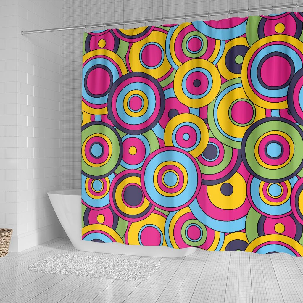 Psychedelic Colorful Print Pattern Bathroom Shower Curtain-grizzshop
