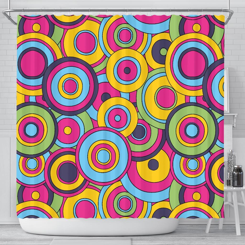 Psychedelic Colorful Print Pattern Bathroom Shower Curtain-grizzshop