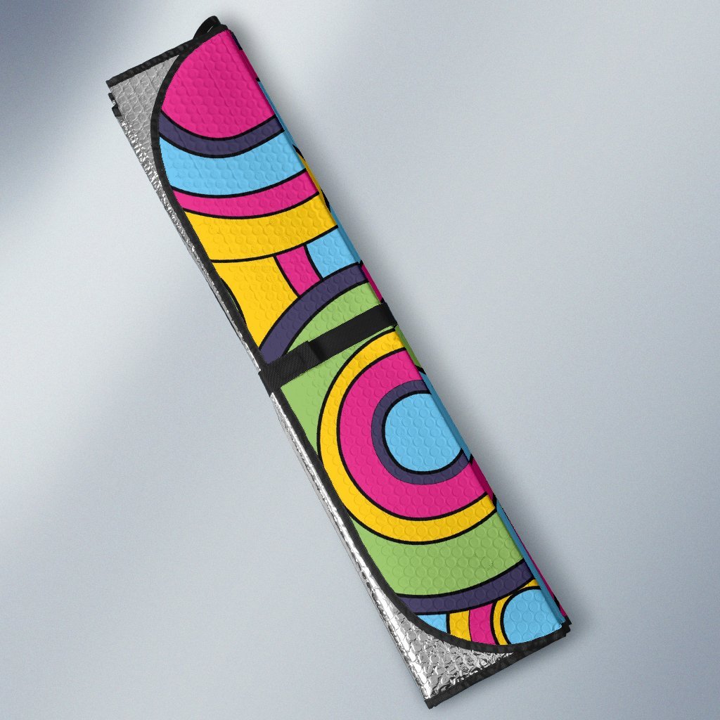 Psychedelic Colorful Print Pattern Car Sun Shade-grizzshop