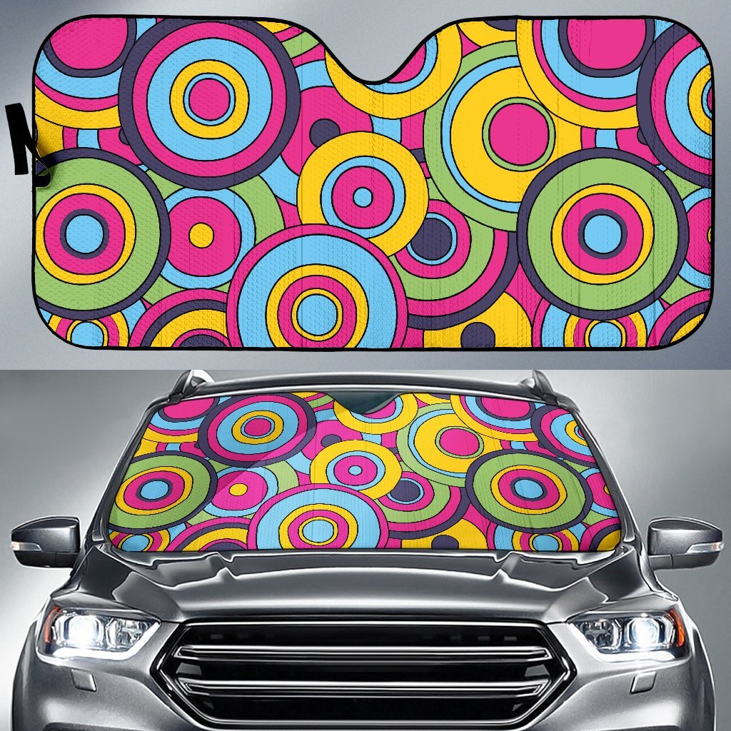 Psychedelic Colorful Print Pattern Car Sun Shade-grizzshop
