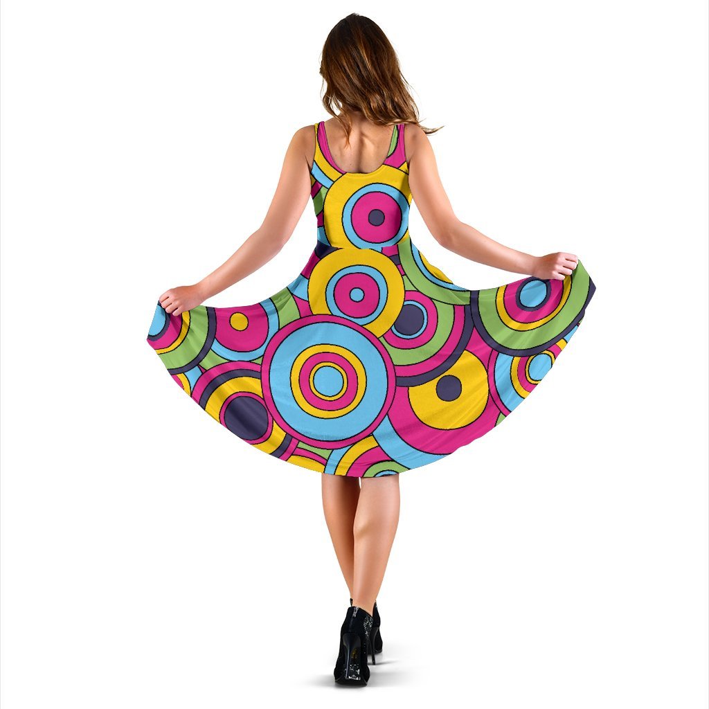 Psychedelic Colorful Print Pattern Dress-grizzshop