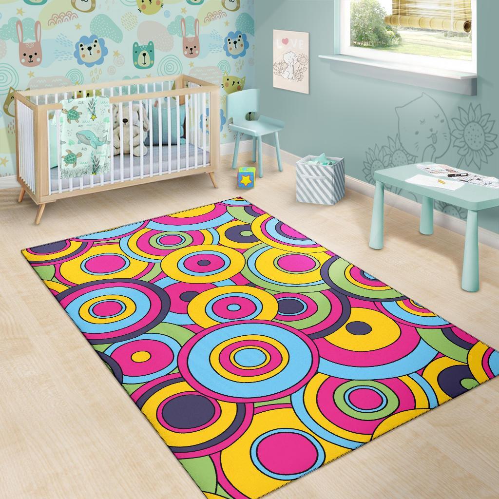 Psychedelic Colorful Print Pattern Floor Mat-grizzshop