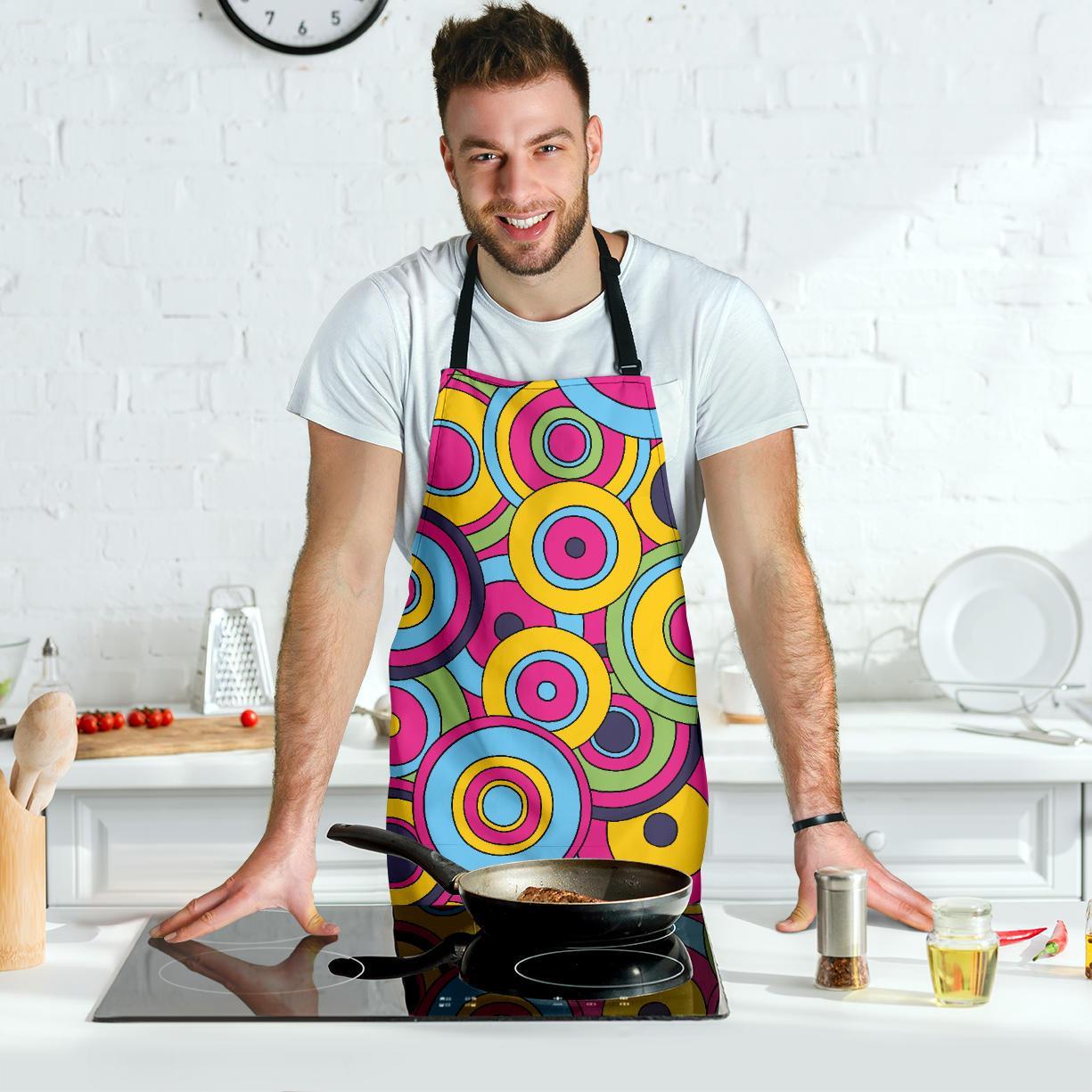 Psychedelic Colorful Print Pattern Men's Apron-grizzshop