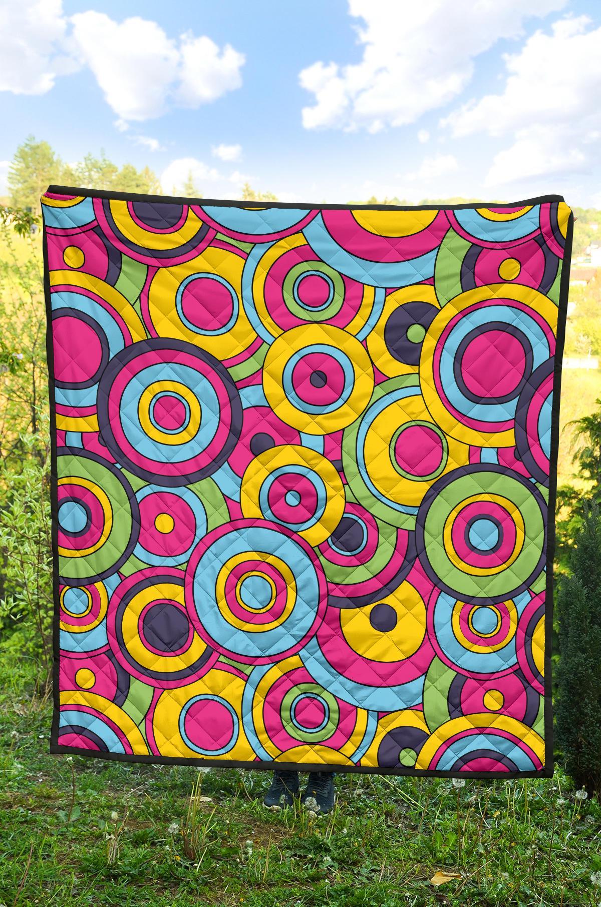 Psychedelic Colorful Print Pattern Quilt-grizzshop