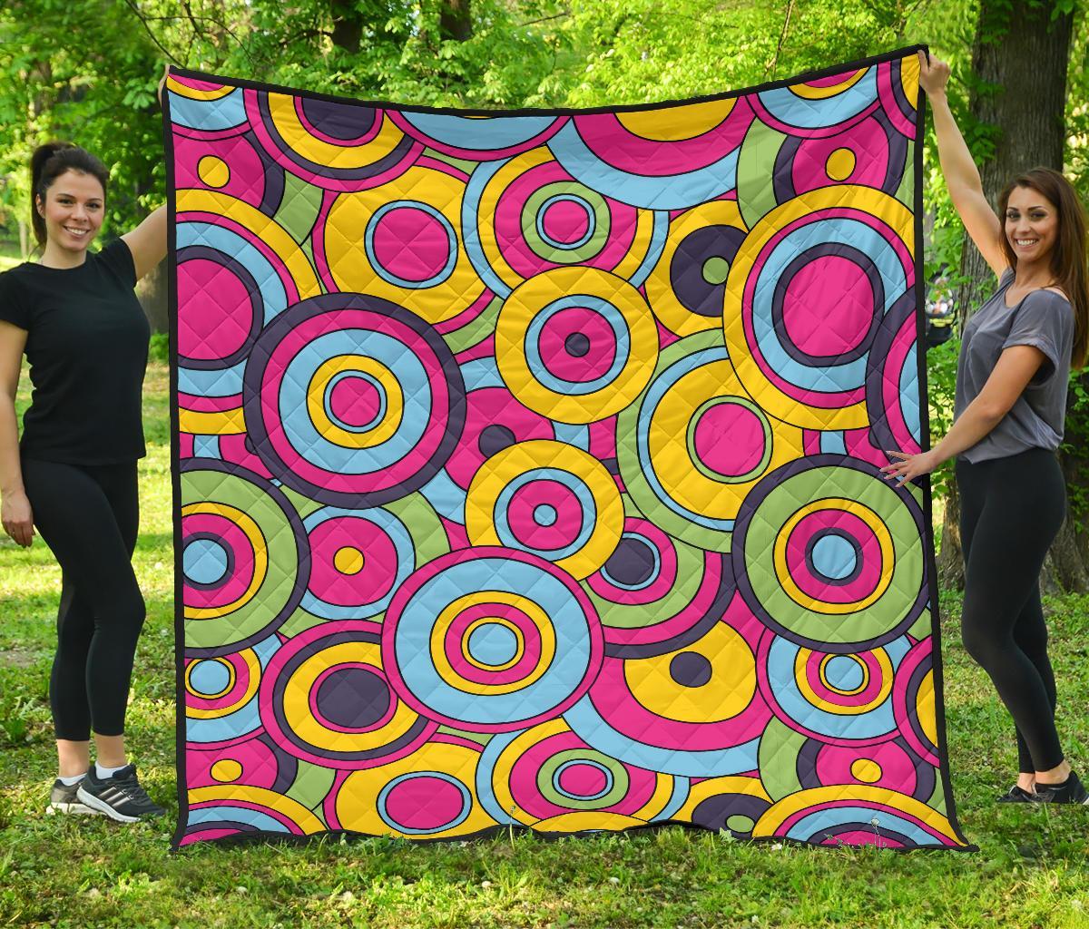 Psychedelic Colorful Print Pattern Quilt-grizzshop