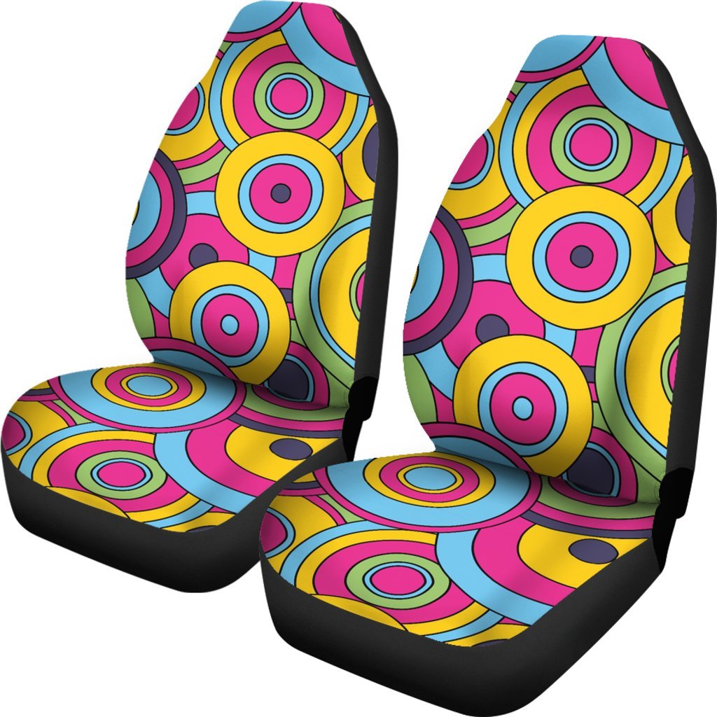 Psychedelic Colorful Print Pattern Universal Fit Car Seat Covers-grizzshop