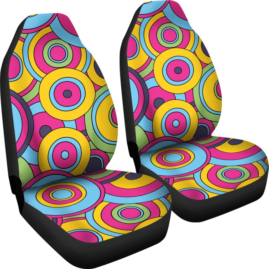 Psychedelic Colorful Print Pattern Universal Fit Car Seat Covers-grizzshop