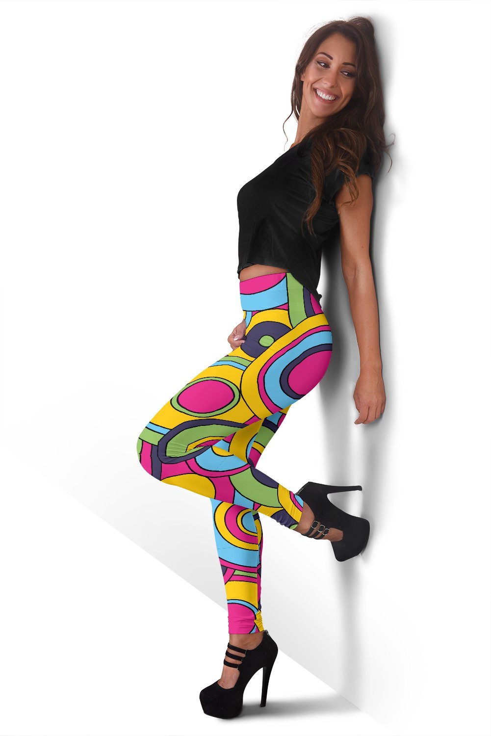 Psychedelic Colorful Print Pattern Women Leggings-grizzshop