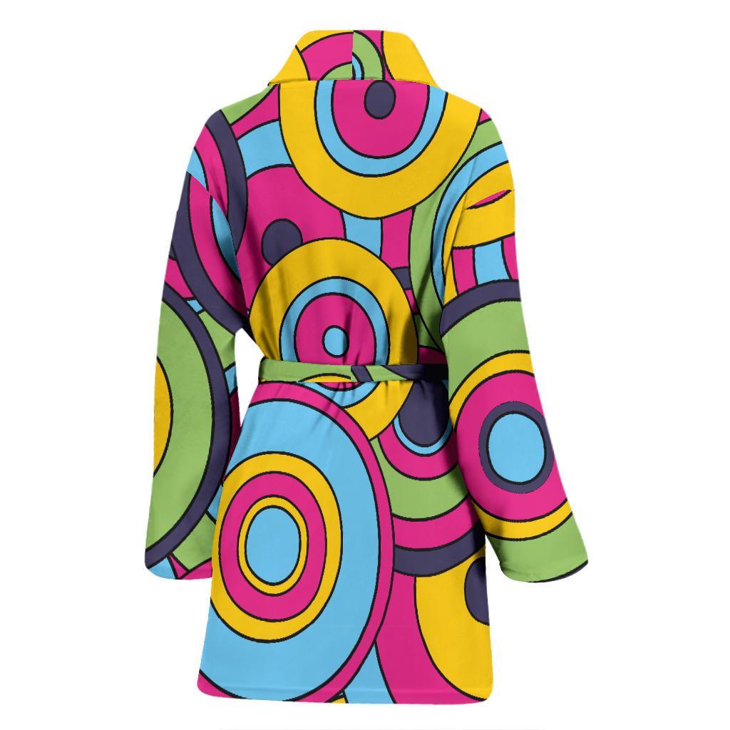 Psychedelic Colorful Print Pattern Women Long Robe-grizzshop