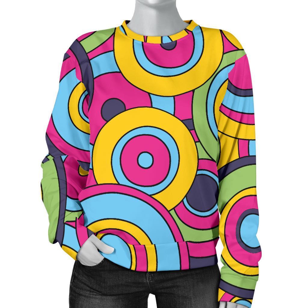 Psychedelic Colorful Print Pattern Women's Sweatshirt-grizzshop