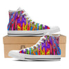 Psychedelic Colorful Print White High Top Shoes-grizzshop
