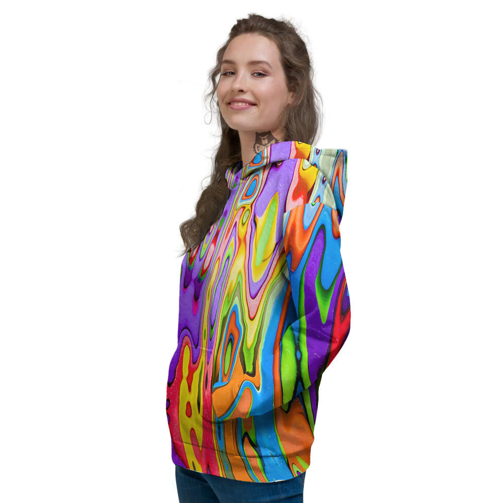 Psychedelic Colorful Print Women's Hoodie-grizzshop