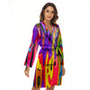 Psychedelic Colorful Print Women's Robe-grizzshop