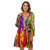 Psychedelic Colorful Print Women's Robe-grizzshop