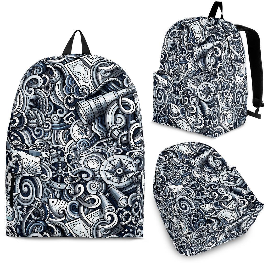 Psychedelic Compass Pattern Print Backpack-grizzshop