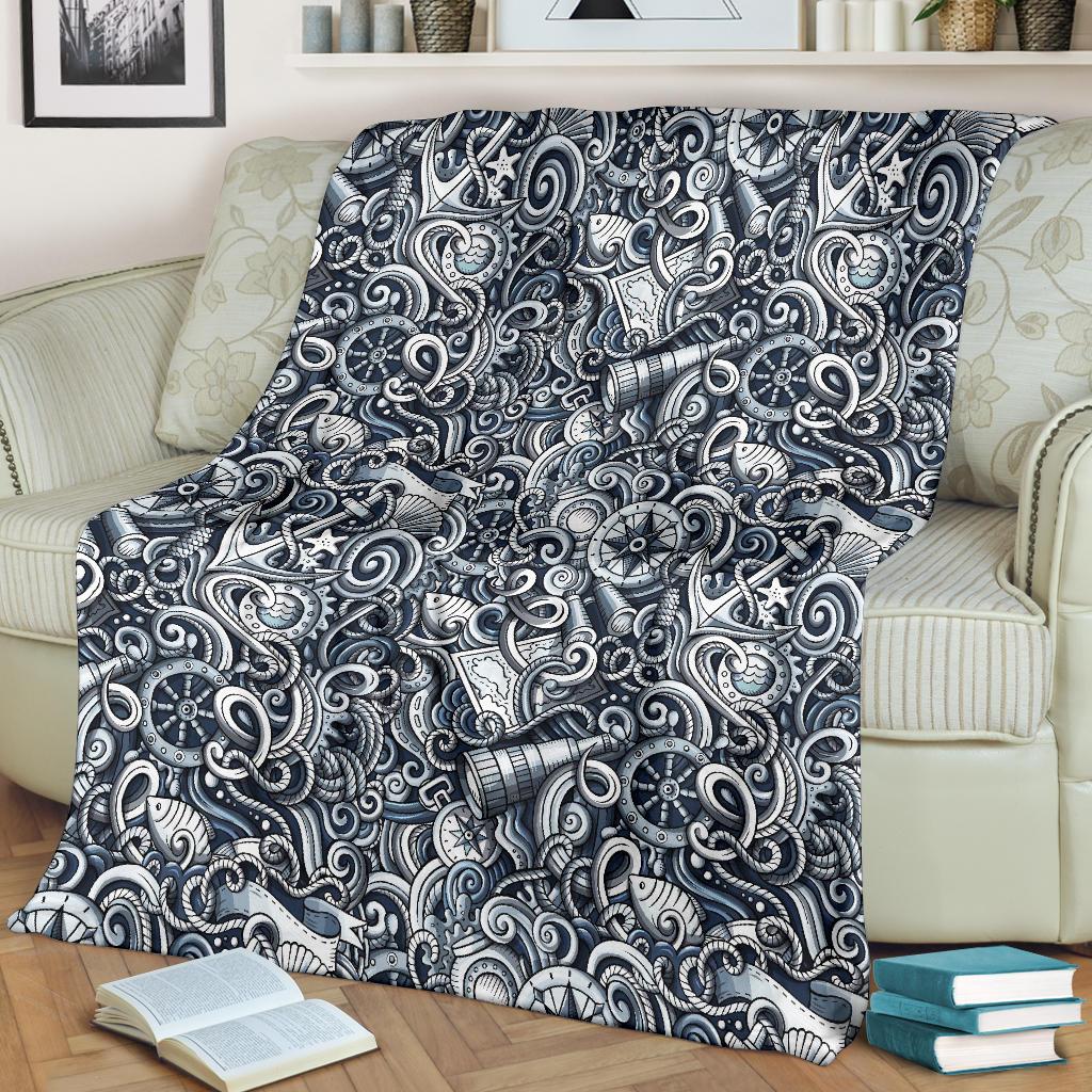 Psychedelic Compass Pattern Print Blanket-grizzshop