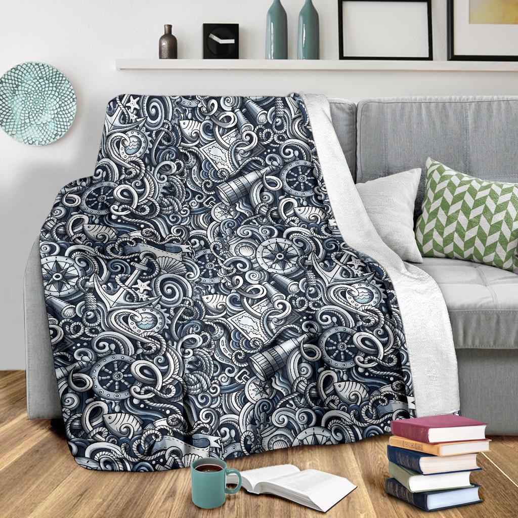 Psychedelic Compass Pattern Print Blanket-grizzshop