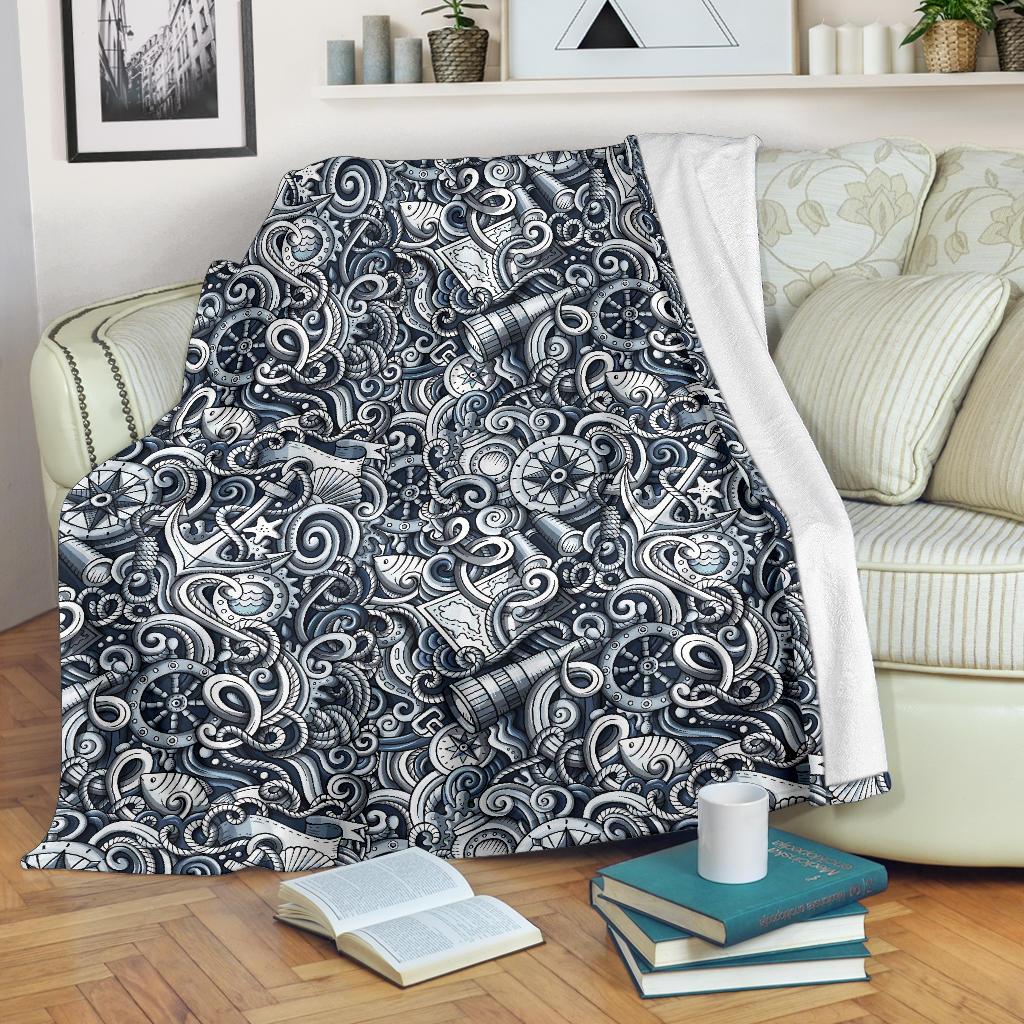 Psychedelic Compass Pattern Print Blanket-grizzshop