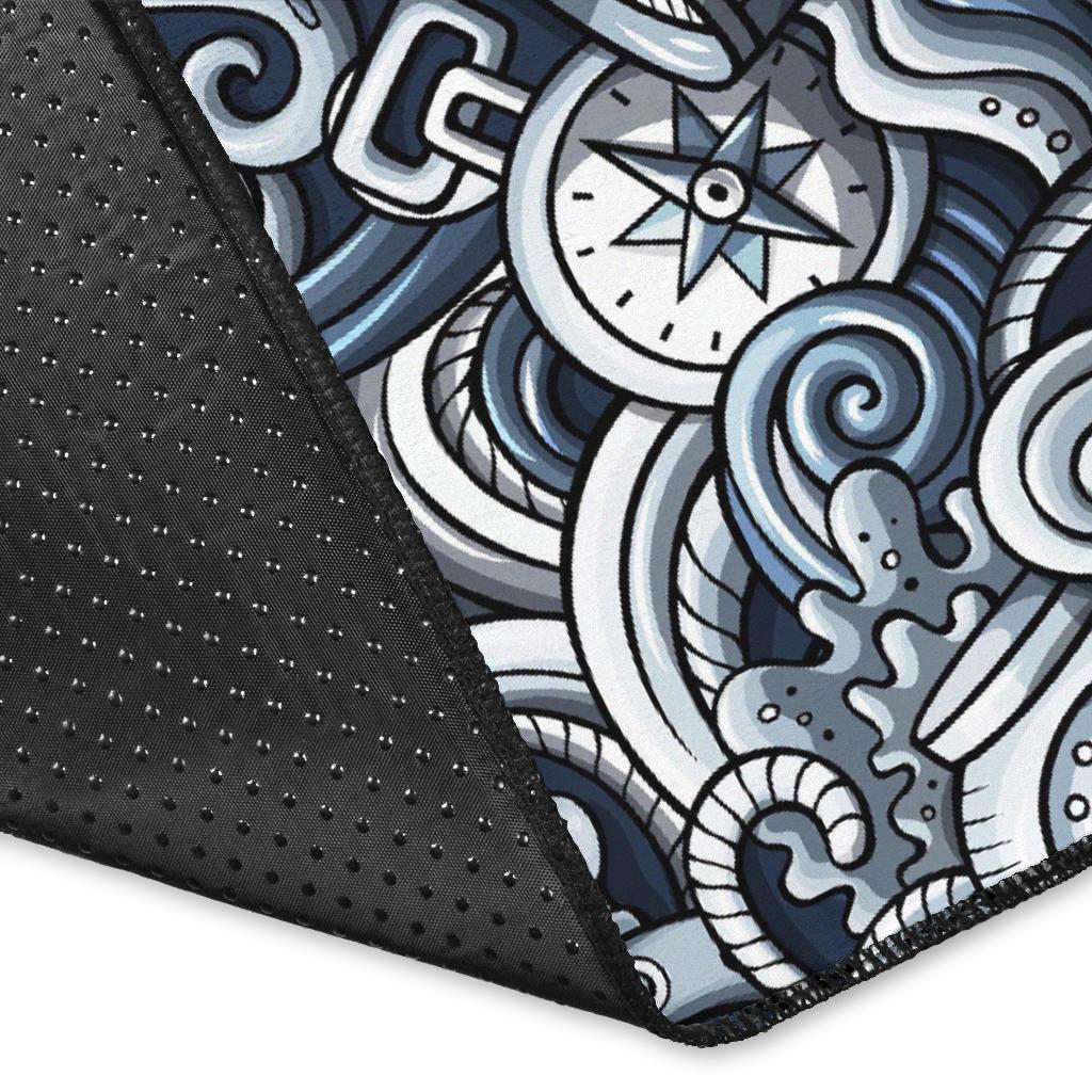 Psychedelic Compass Pattern Print Floor Mat-grizzshop