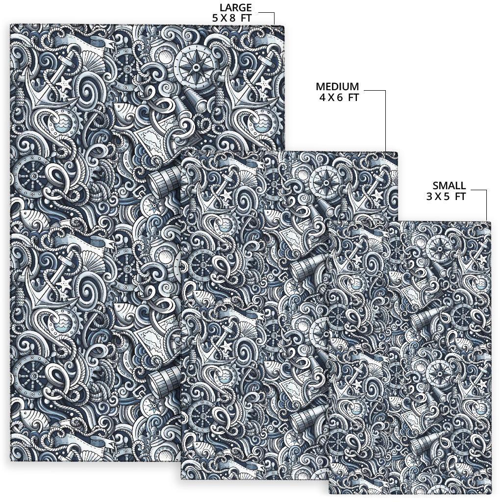 Psychedelic Compass Pattern Print Floor Mat-grizzshop