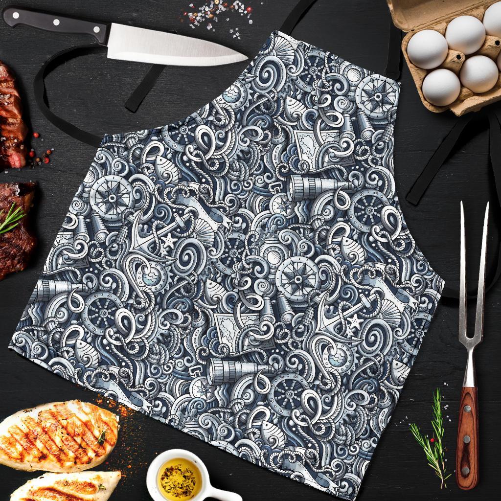 Psychedelic Compass Pattern Print Men's Apron-grizzshop