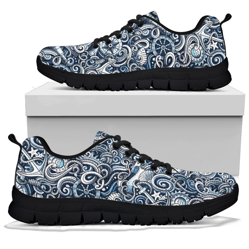 Psychedelic Compass Pattern Print Sneaker Shoes For Men Women-grizzshop