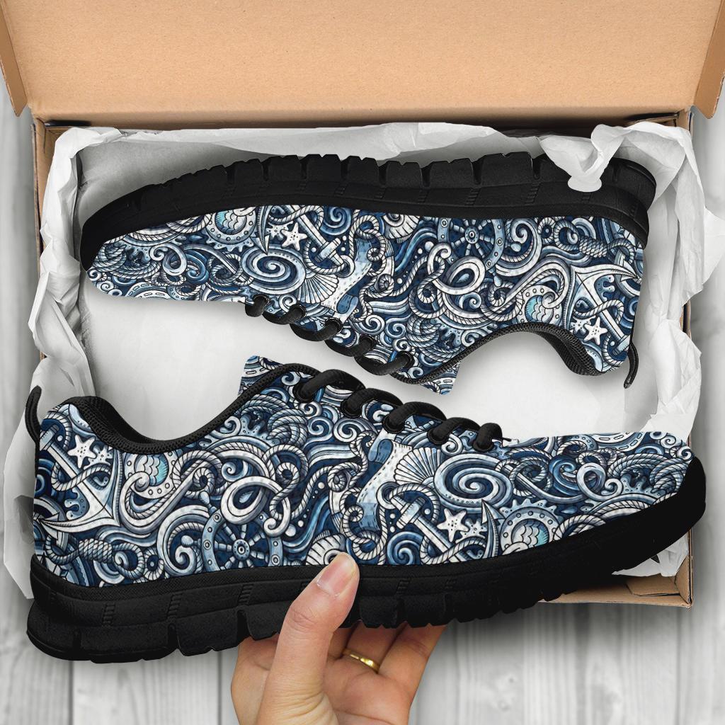 Psychedelic Compass Pattern Print Sneaker Shoes For Men Women-grizzshop