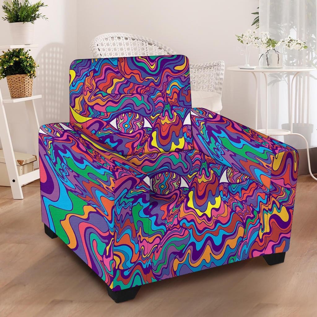 Psychedelic Face Armchair Cover-grizzshop