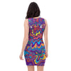 Psychedelic Face Bodycon Dress-grizzshop