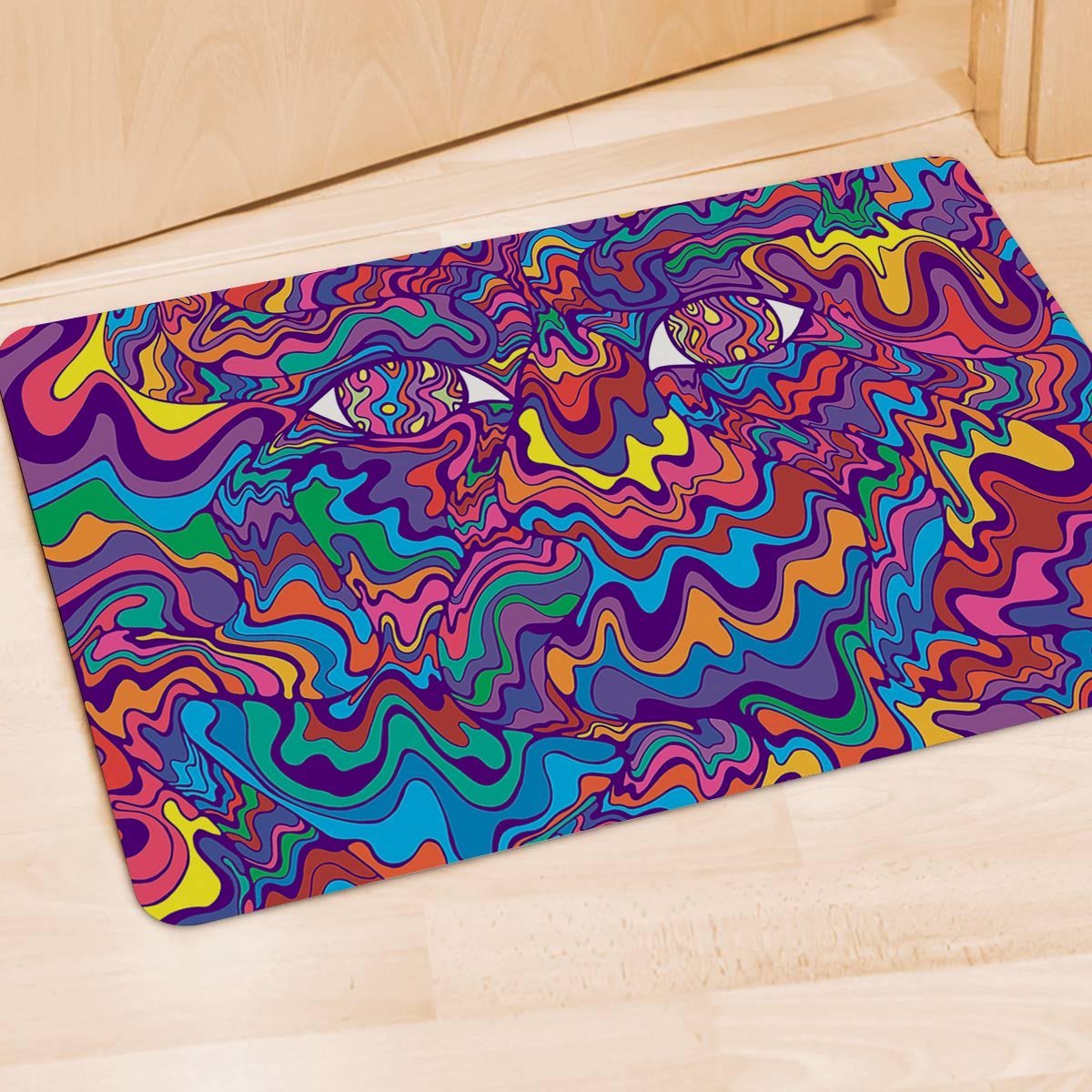 Psychedelic Face Door Mat-grizzshop