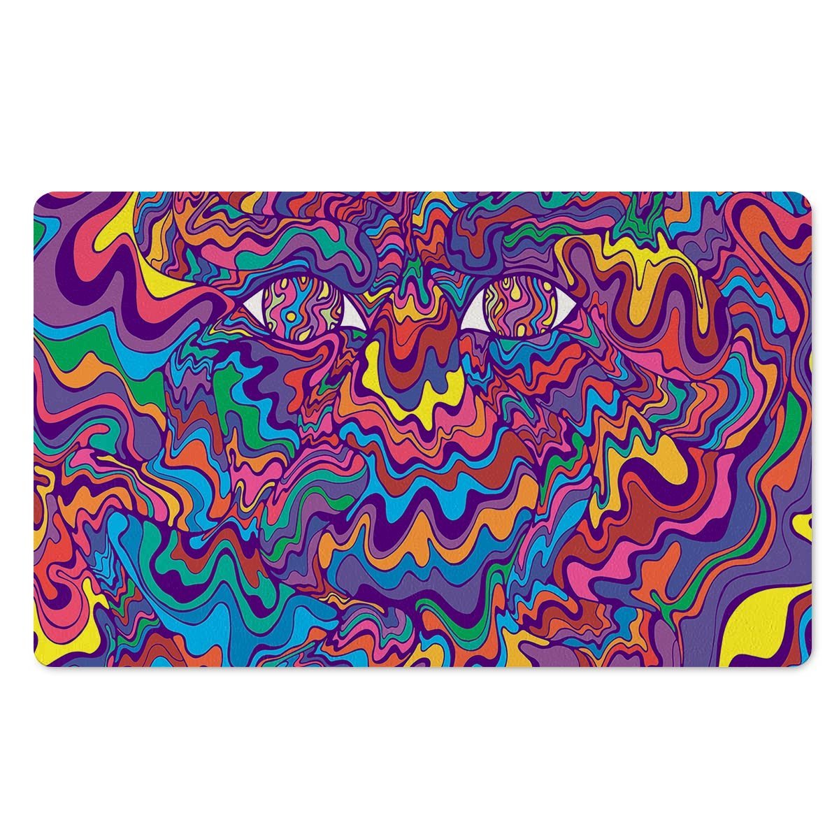 Psychedelic Face Door Mat-grizzshop