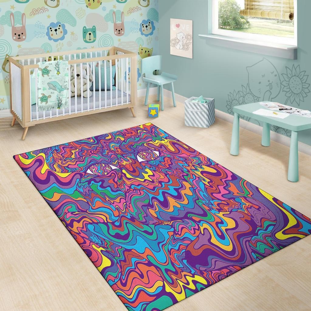 Psychedelic Face Floor Mat-grizzshop