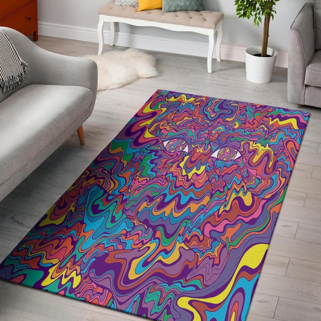 Psychedelic Face Floor Mat-grizzshop