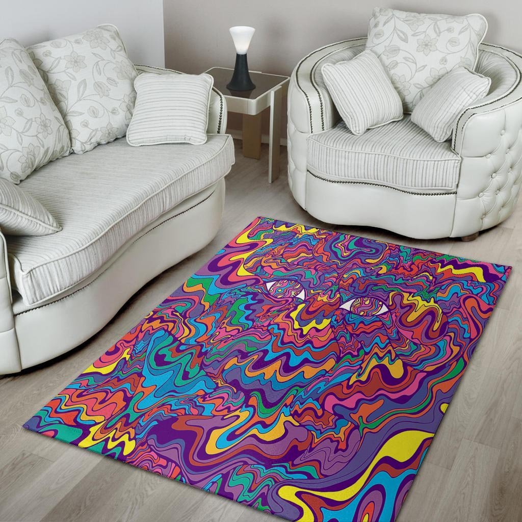 Psychedelic Face Floor Mat-grizzshop