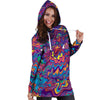 Psychedelic Face Hoodie Dress-grizzshop