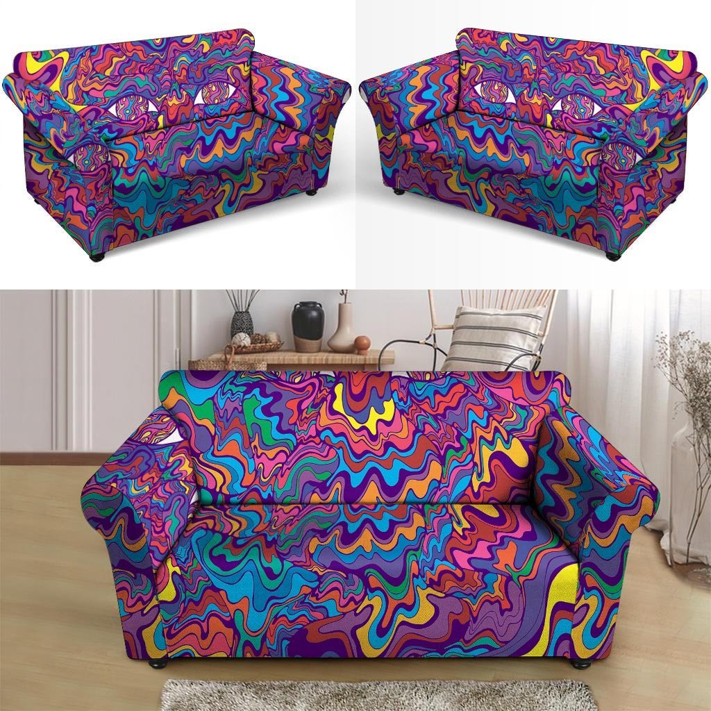 Psychedelic Face Loveseat Cover-grizzshop